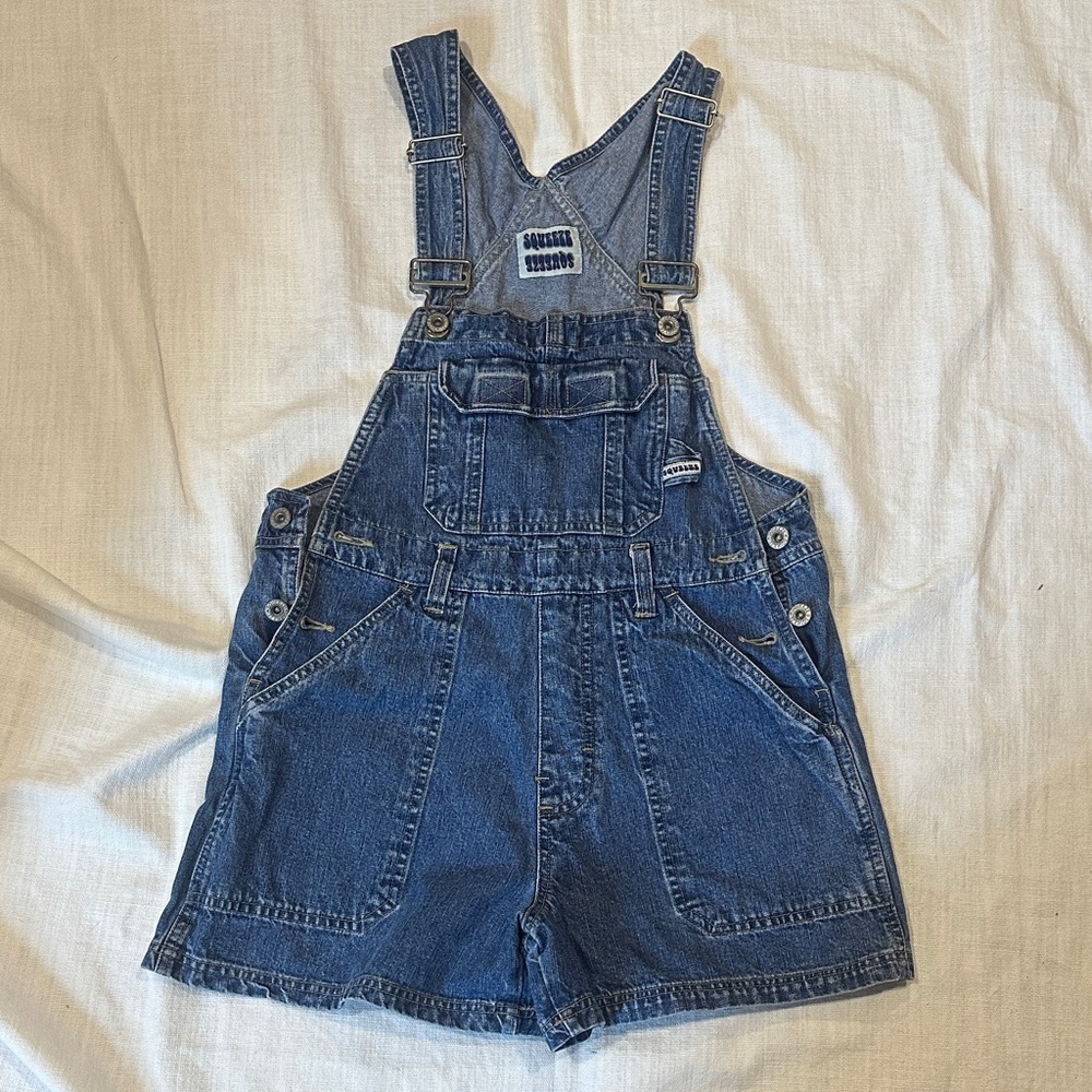 Y2K Squeeze Denim Shorts Overalls